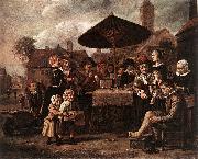VICTORS, Jan Market Scene with a Quack at his Stall er oil painting on canvas